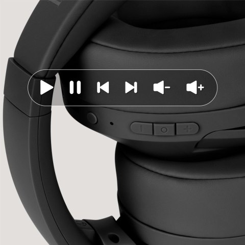 Słuchawki nauszne Krüger&Matz F2 KM0672-B, Bluetooth 5.3, microSD, czarne