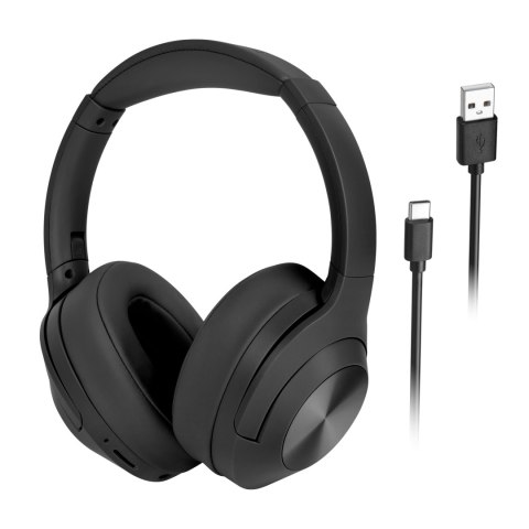 Słuchawki nauszne Krüger&Matz F2 KM0672-B, Bluetooth 5.3, microSD, czarne