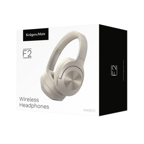 Słuchawki nauszne Krüger&Matz F2 KM0672-G, Bluetooth 5.3, microSD, szare