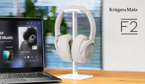 Słuchawki nauszne Krüger&Matz F2 KM0672-G, Bluetooth 5.3, microSD, szare