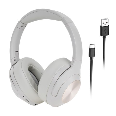 Słuchawki nauszne Krüger&Matz F2 KM0672-G, Bluetooth 5.3, microSD, szare