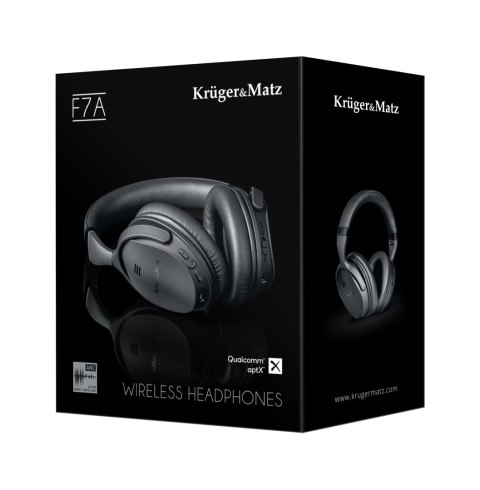 Słuchawki nauszne Krüger&Matz F7A KM0655, Bluetooth, ANC, NFC, aptX