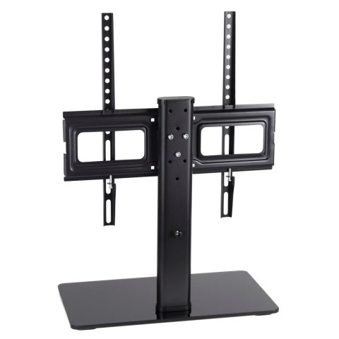 Stojak do TV Maclean MC-450, szklana podstawa, 40 kg, regulowany, czarny