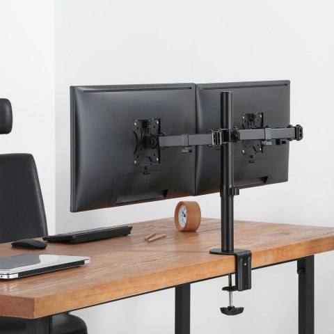 Uchwyt biurkowy Maclean MC-884 na 2 monitory, 2×8 kg, VESA 75/100