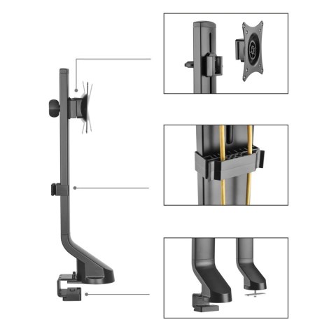 Uchwyt biurkowy do monitora Maclean MC-853, 17-32″, 8 kg, VESA 75/100, czarny