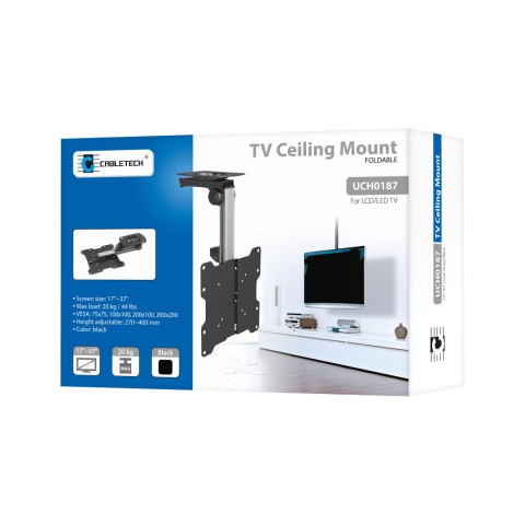 Uchwyt sufitowy i skosowy Cabletech LCD-CM222 UCH0187 do TV 17-37 cali, VESA do 200×200, 20 kg