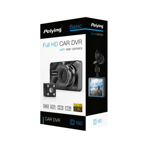 Wideorejestrator Peiying D180 Full HD z kamerą tylną i ekranem 4″