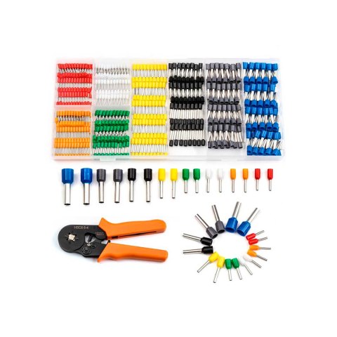 Zestaw Eurokomp NAR0868: zaciskarka HSC8 6-4 i 800 tulejek, 0,25-6 mm²