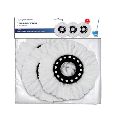 3 wkłady z mikrofibry Esperanza do mopa Perfect Clean 005, pierścień 13,5 cm
