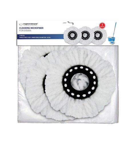 3 wkłady z mikrofibry Esperanza do mopa Perfect Clean 006, pierścień 16 cm