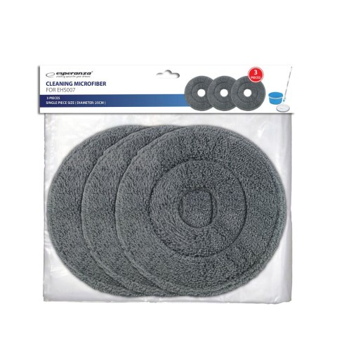 3 wkłady z mikrofibry Esperanza do mopa Perfect Clean 007, Ø 25 cm