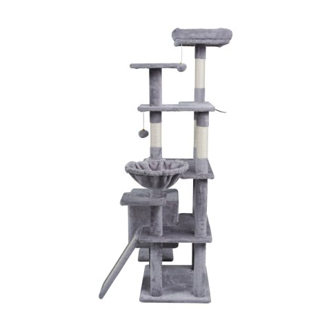 Drapak dla kota Rebel Animals RA-1008, 152 cm, szary, 2 legowiska