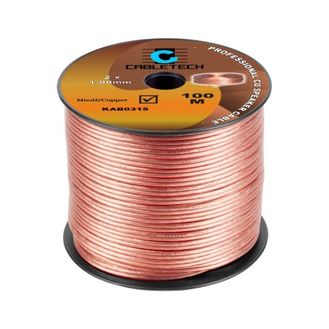 Kabel głośnikowy Cabletech KAB0315 Cu, 2 × 1 mm², rolka 100 m