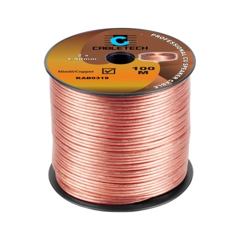 Kabel głośnikowy Cabletech KAB0319 Cu, 2 × 1,5 mm², rolka 100 m
