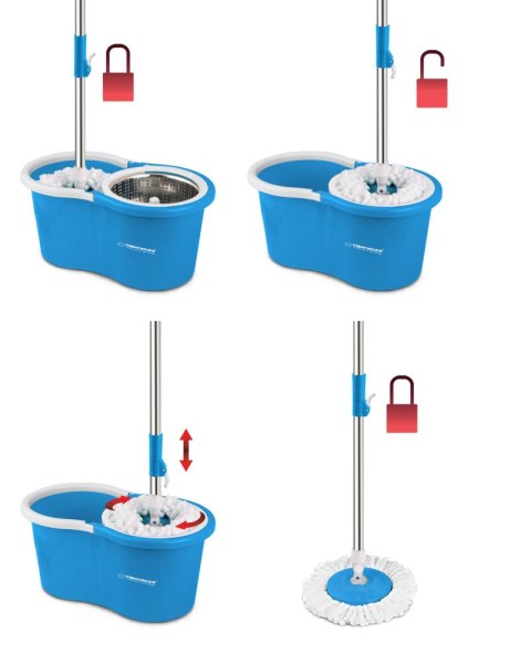 Mop obrotowy Esperanza Perfect Clean 006, kosz stalowy, 125 cm