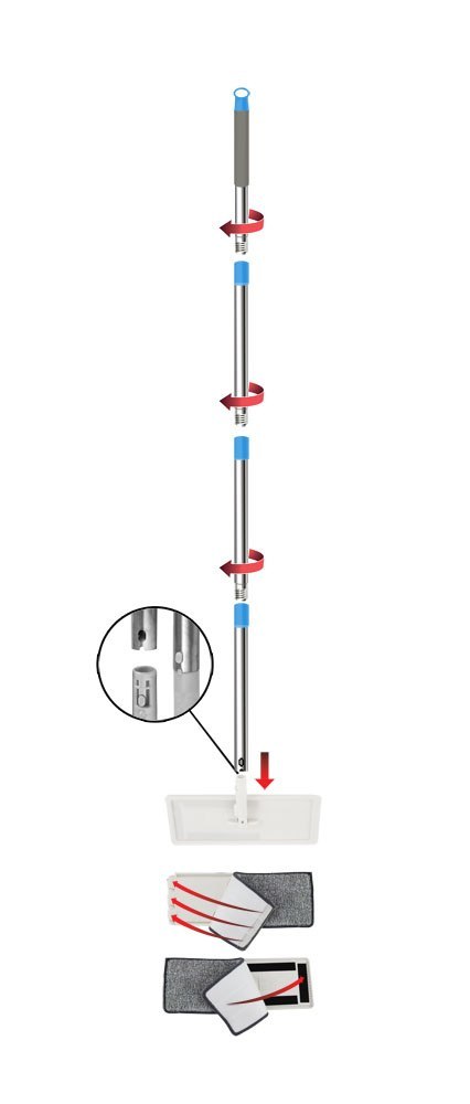 Mop wyciskany Esperanza Perfect Clean 004 z wiadrem, 125 cm