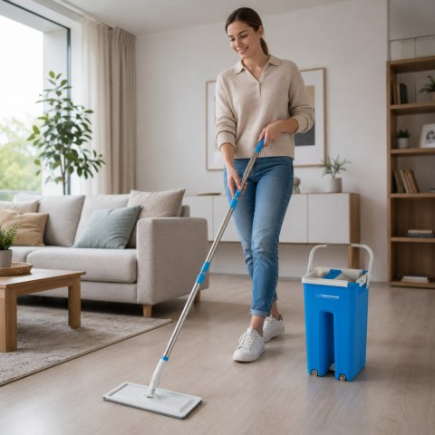 Mop wyciskany Esperanza Perfect Clean 004 z wiadrem, 125 cm