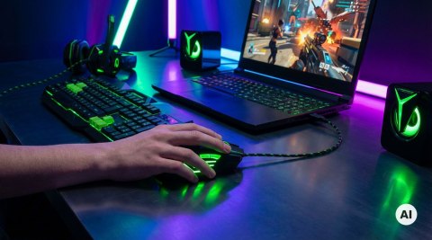 Mysz gamingowa Esperanza EGM201G Wolf USB 2400 DPI zielona 7 przycisków