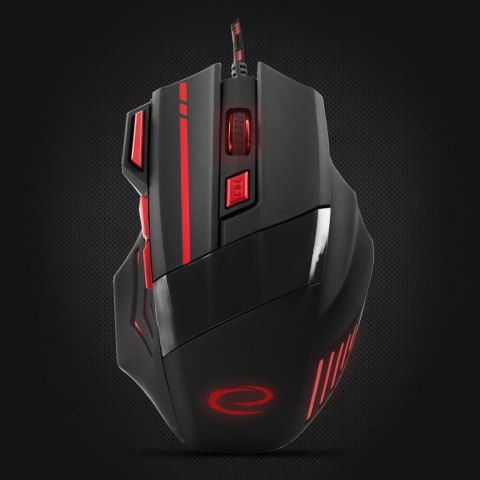 Mysz gamingowa Esperanza EGM201R Wolf USB 2400 DPI czerwona 7 przycisków