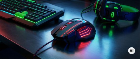 Mysz gamingowa Esperanza EGM201R Wolf USB 2400 DPI czerwona 7 przycisków
