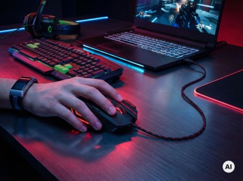 Mysz gamingowa Esperanza EGM201R Wolf USB 2400 DPI czerwona 7 przycisków
