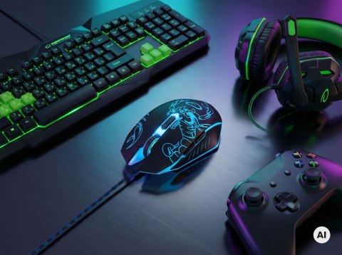Mysz gamingowa Esperanza EGM203B Scorpio USB 2400 DPI niebieska 6 przycisków
