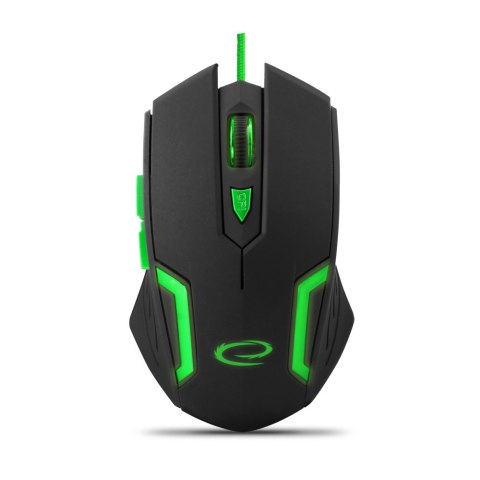 Mysz gamingowa Esperanza EGM205G Fighter USB 2400 DPI zielona 6 przycisków