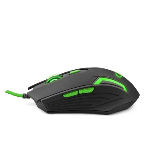 Mysz gamingowa Esperanza EGM205G Fighter USB 2400 DPI zielona 6 przycisków