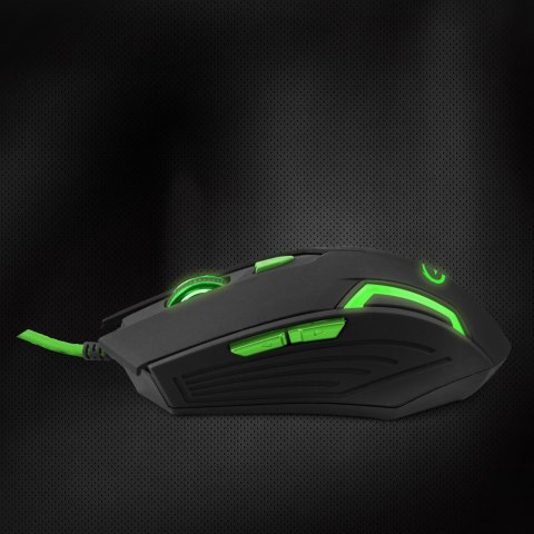 Mysz gamingowa Esperanza EGM205G Fighter USB 2400 DPI zielona 6 przycisków