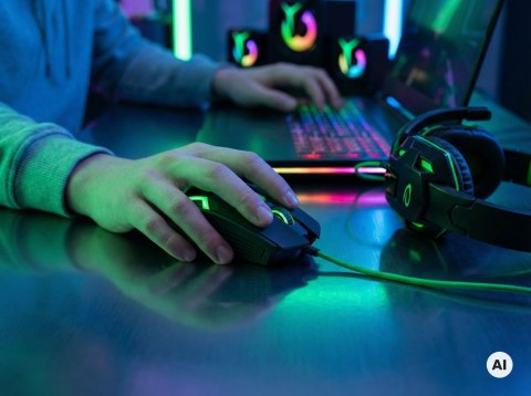 Mysz gamingowa Esperanza EGM205G Fighter USB 2400 DPI zielona 6 przycisków