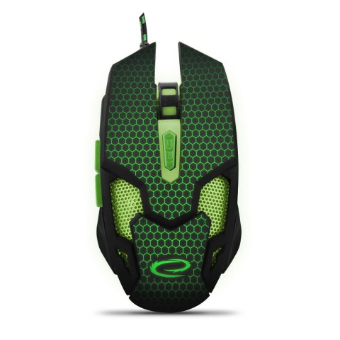Mysz gamingowa Esperanza EGM207G Cobra USB 2400 DPI zielona 6 przycisków