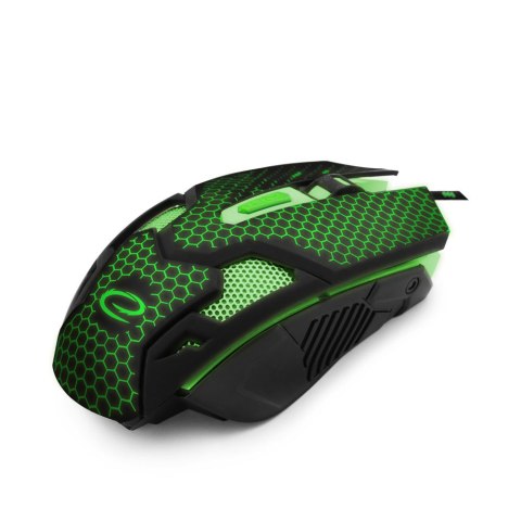 Mysz gamingowa Esperanza EGM207G Cobra USB 2400 DPI zielona 6 przycisków