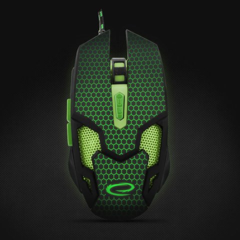 Mysz gamingowa Esperanza EGM207G Cobra USB 2400 DPI zielona 6 przycisków