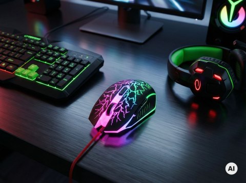 Mysz gamingowa Esperanza EGM211R Lightning USB 2400 DPI LED 6 przycisków