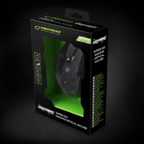 Mysz gamingowa Esperanza EGM211R Lightning USB 2400 DPI LED 6 przycisków