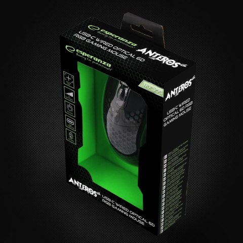 Mysz gamingowa Esperanza EGM305 Anteros USB-C 2400 DPI RGB