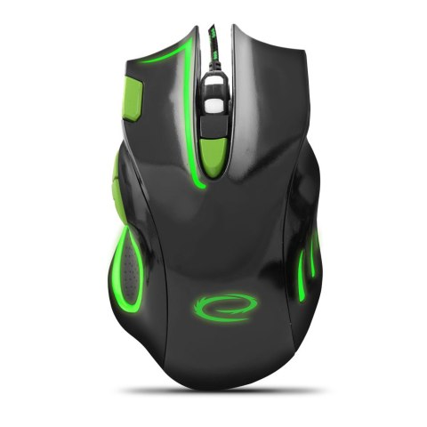 Mysz gamingowa Esperanza EGM401KG Hawk USB 2400 DPI czarno-zielona