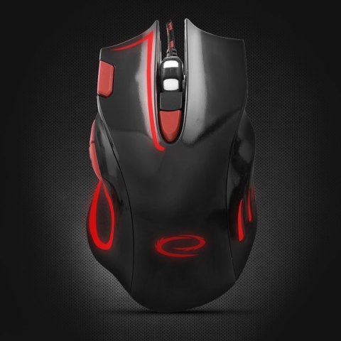 Mysz gamingowa Esperanza EGM401KR Hawk USB 2400 DPI czarno-czerwona