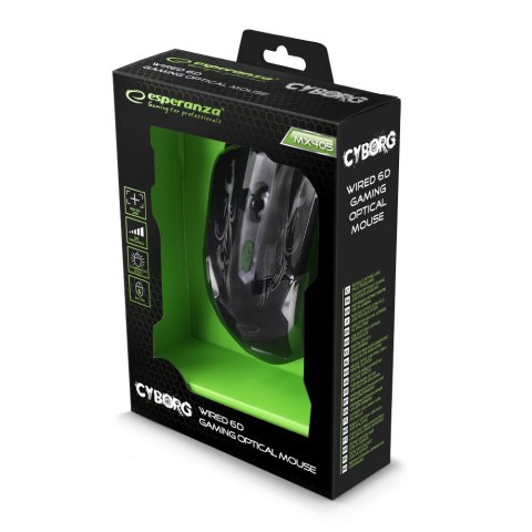 Mysz gamingowa Esperanza EGM405 Cyborg USB 2400 DPI 6 przycisków