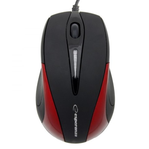 Mysz przewodowa Esperanza EM102R Sirius USB 1000 DPI czerwona 3 przyciski