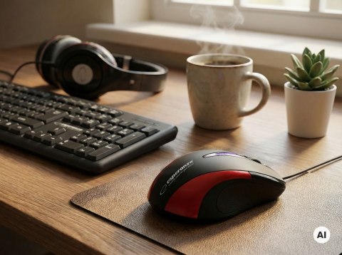 Mysz przewodowa Esperanza EM102R Sirius USB 1000 DPI czerwona 3 przyciski