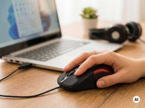 Mysz przewodowa Esperanza EM102R Sirius USB 1000 DPI czerwona 3 przyciski