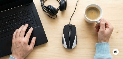 Mysz przewodowa Esperanza EM102S Sirius USB 1000 DPI srebrna 3 przyciski