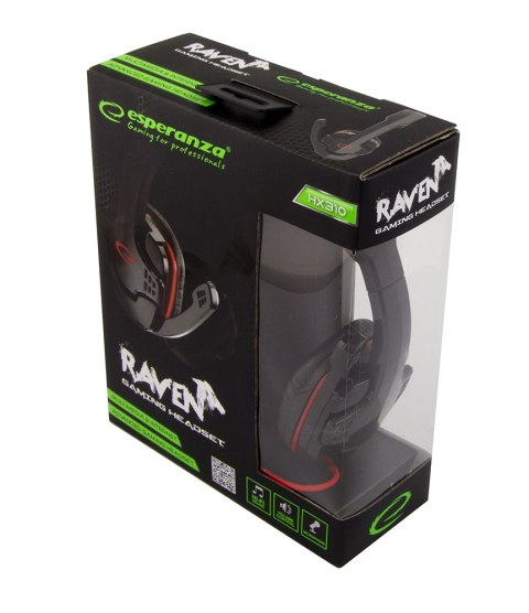 Słuchawki Esperanza EGH310R RAVEN z mikrofonem