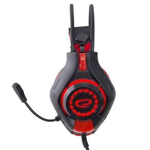 Słuchawki gamingowe Esperanza Deathstrike EGH420R czerwone, mikrofon, jack i USB