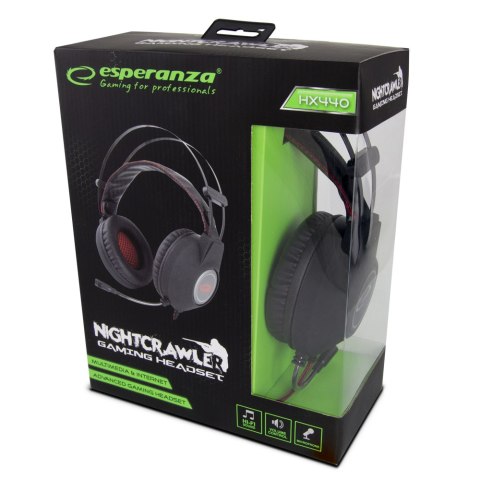 Słuchawki gamingowe Esperanza Nightcrawler EGH440, mikrofon, jack i USB