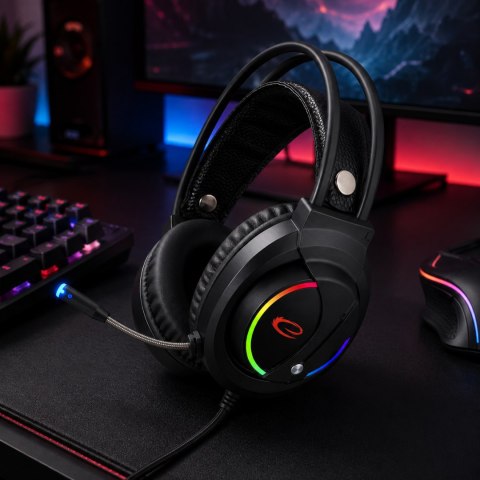 Słuchawki gamingowe Esperanza Nightshade EGH470, mikrofon, jack i USB