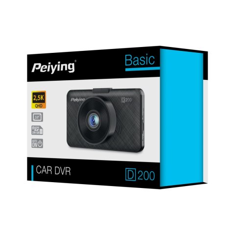 Wideorejestrator Peiying D200 2,5K z kamerą tylną Full HD i USB-C