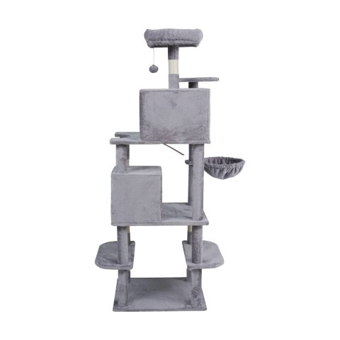 Drapak dla kota Rebel Animals RA-1009, 173 cm, szary, 2 domki
