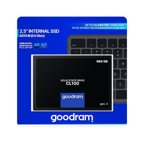 Dysk SSD Goodram CL100 960 GB, SATA III, 2,5 cala, 3D TLC NAND
